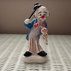 Violinist Clown Colorful Figurine Vintage Homco #1445 ceramic piece Home Decor